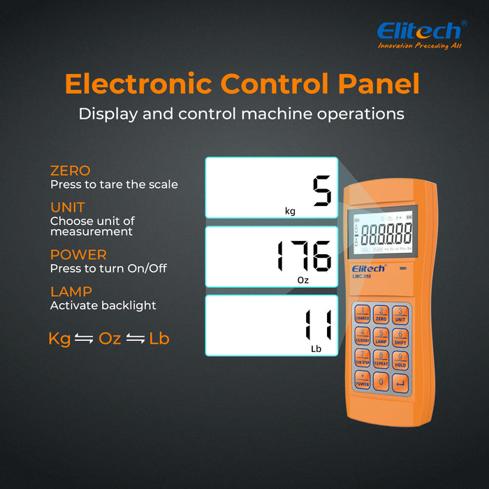 Elitech LMC-310 kabellose Kältemittelwaage, HVAC-Gewichtswaage mit Übergewichtsschutz, 220 lbs/100 kg