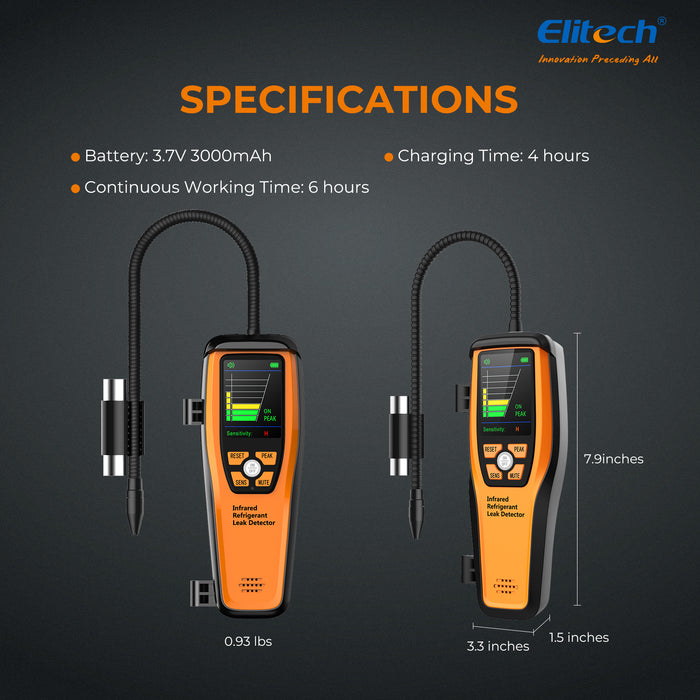 Elitech IR-200 Infrared and Heated Diode Refrigerant Leak Detector