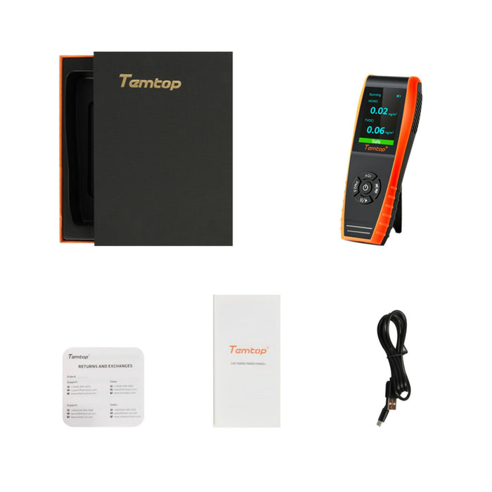 Temtop LKC-1000E Air Quality Monitor PM2.5 PM10 5-in-1 Particles AQI Detetor - Elitech UK